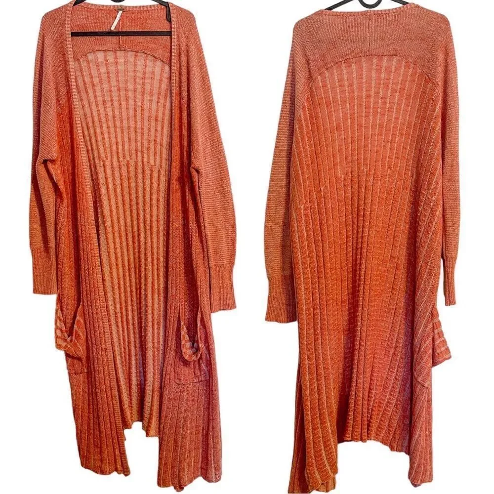 Free People Shadow Stripe Duster Cardigan L